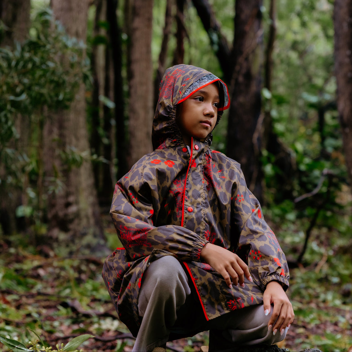 Packable Rain Jacket - Foxy Cheetah