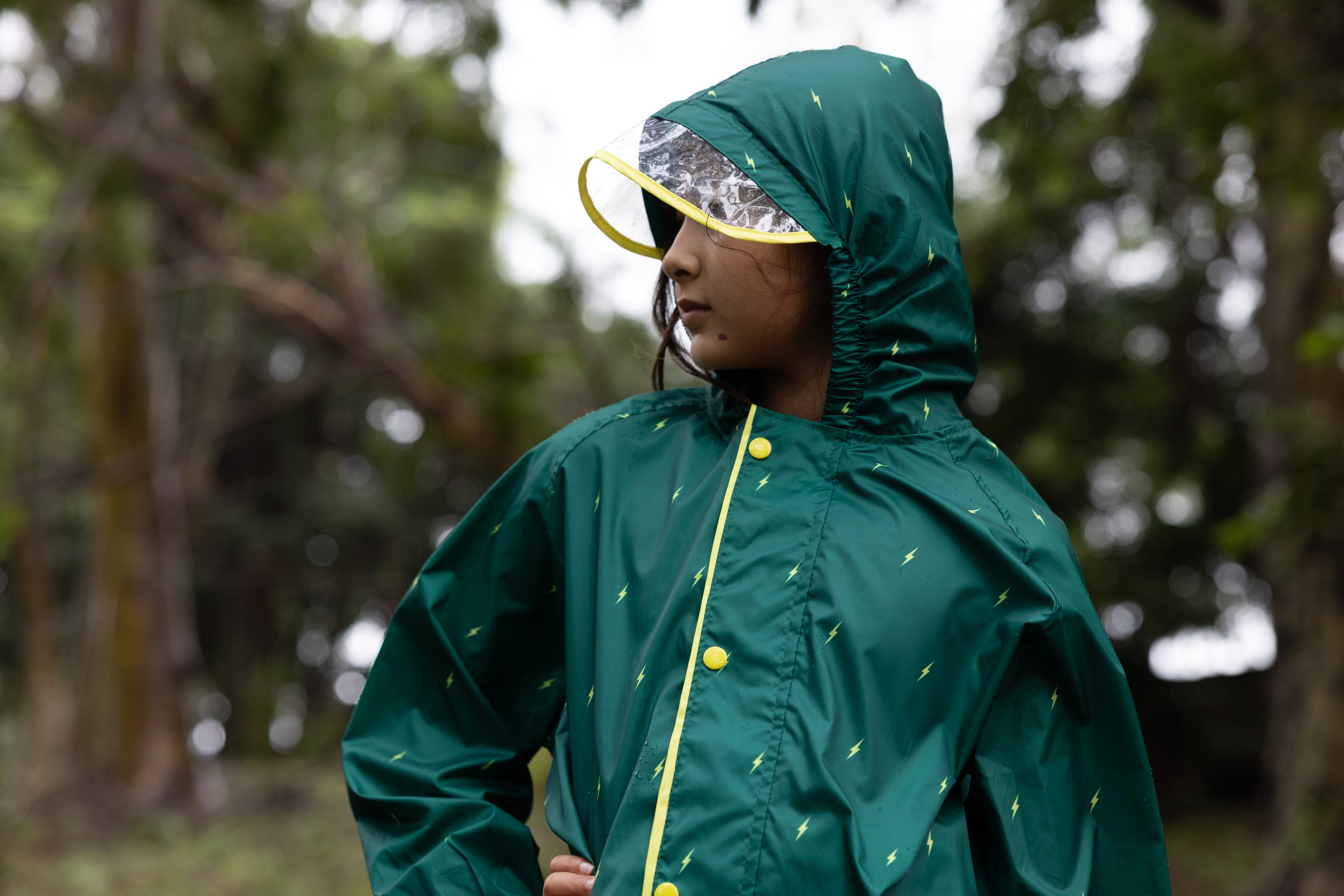 Packable Rain Jacket - Green Lightning
