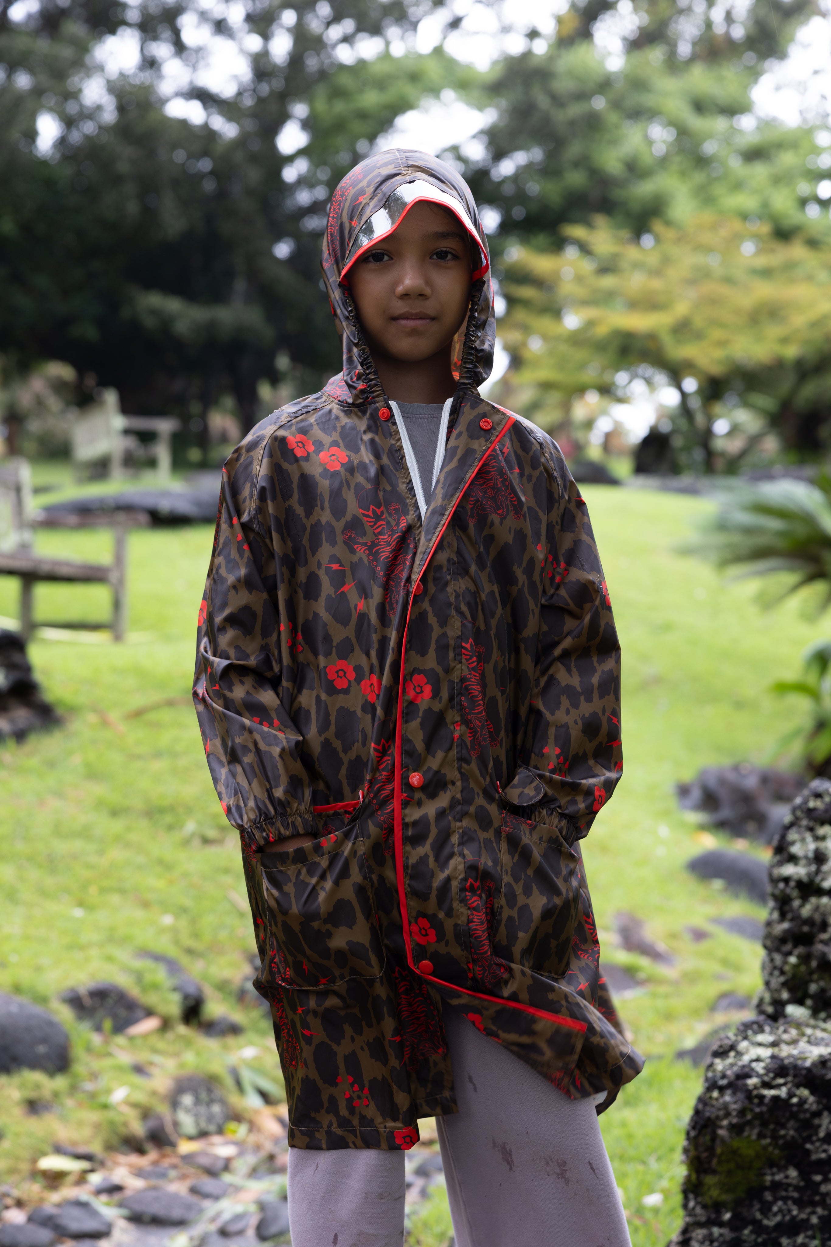 Packable Rain Jacket - Foxy Cheetah