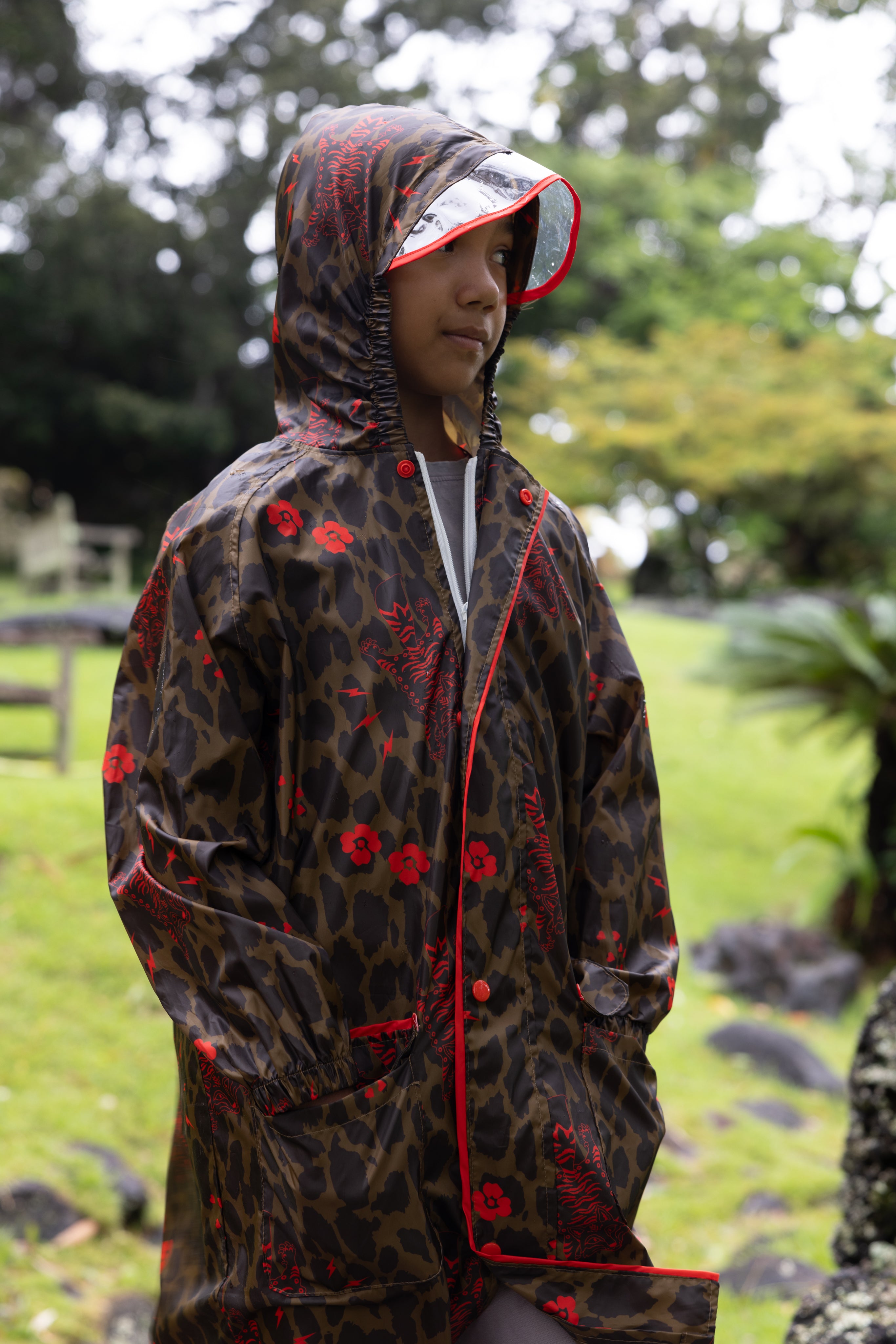 Packable Rain Jacket - Foxy Cheetah