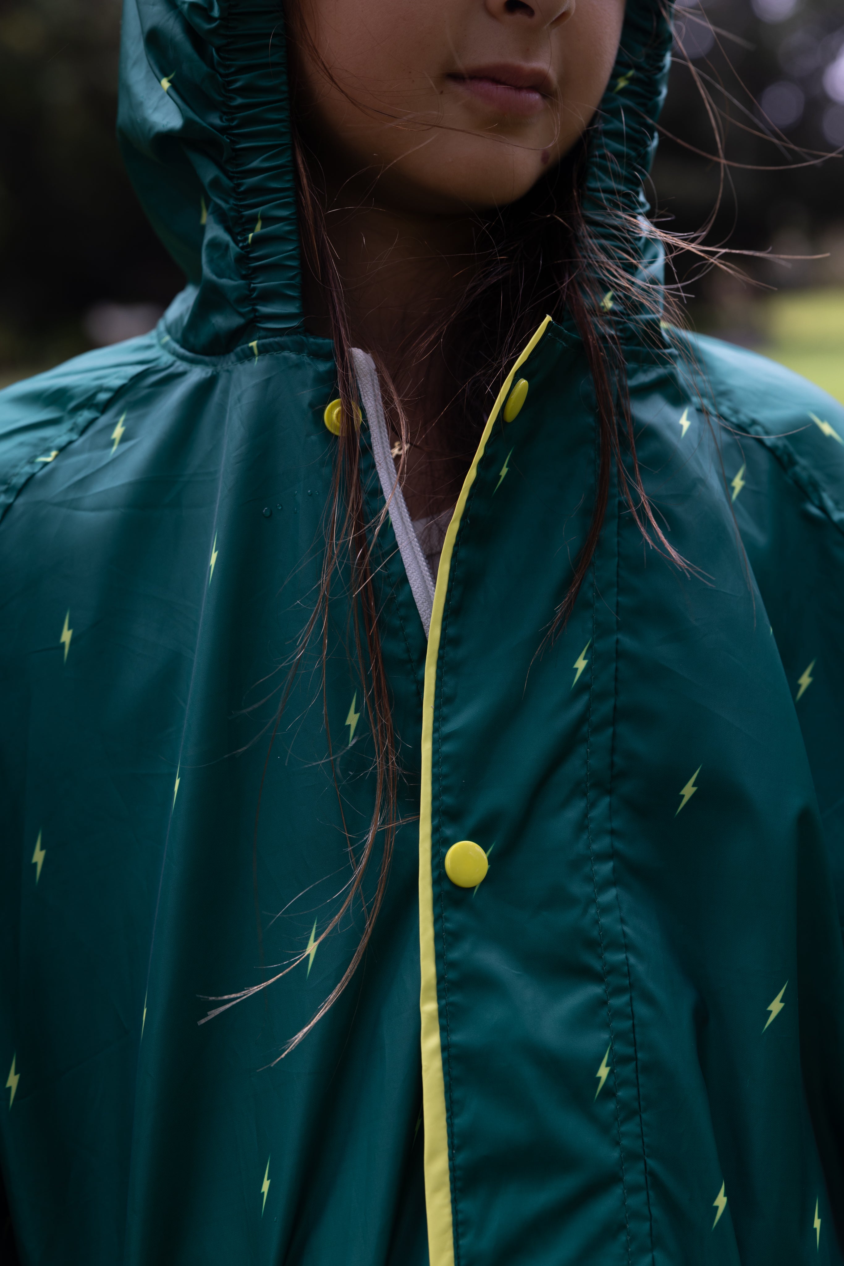 Packable Rain Jacket - Green Lightning