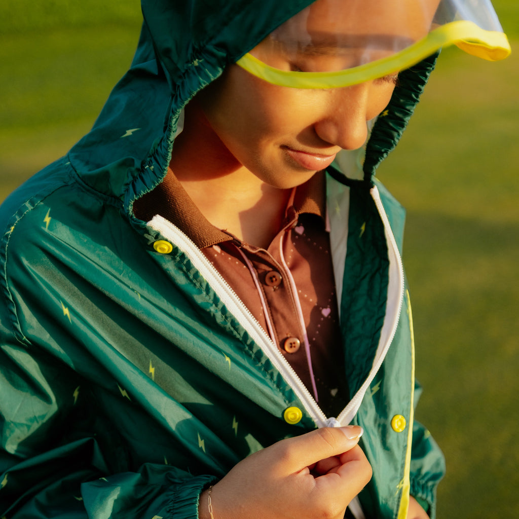Packable Rain Jacket - Green Lightning