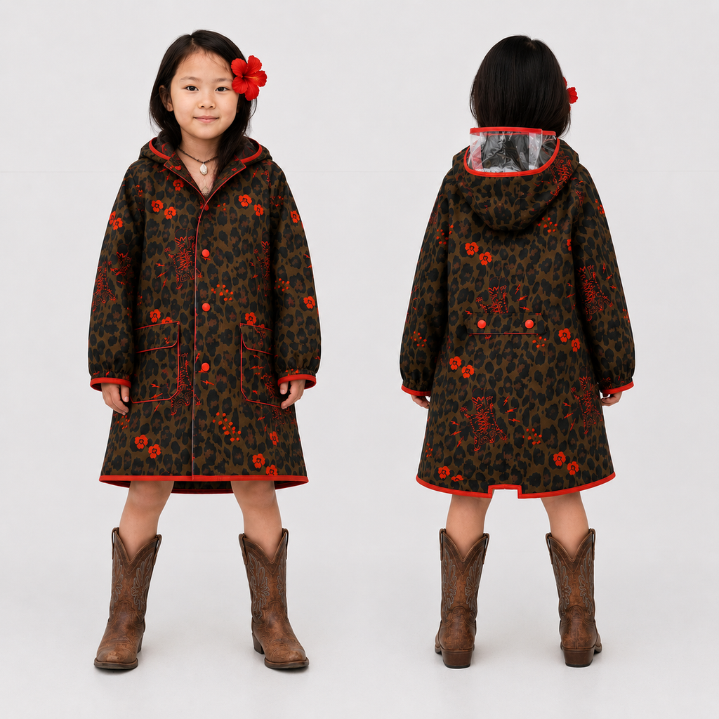 Packable Rain Jacket - Foxy Cheetah