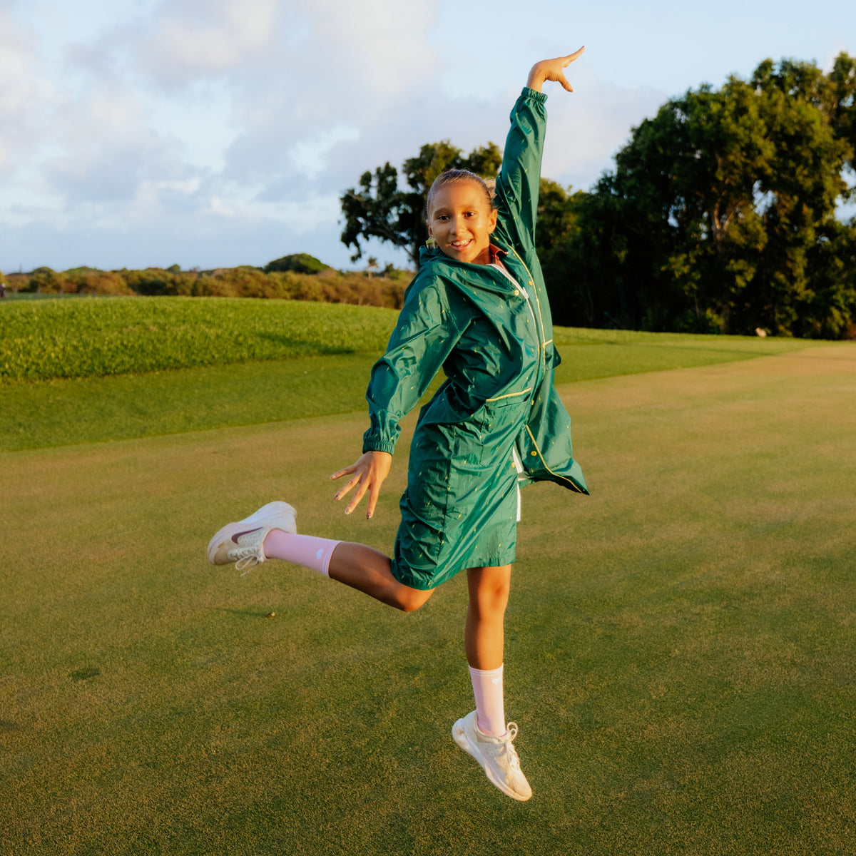 Packable Rain Jacket - Green Lightning