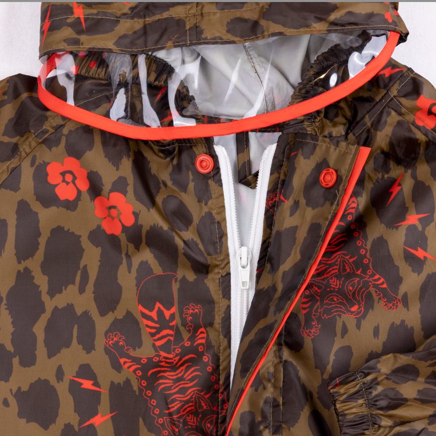 Packable Rain Jacket - Foxy Cheetah